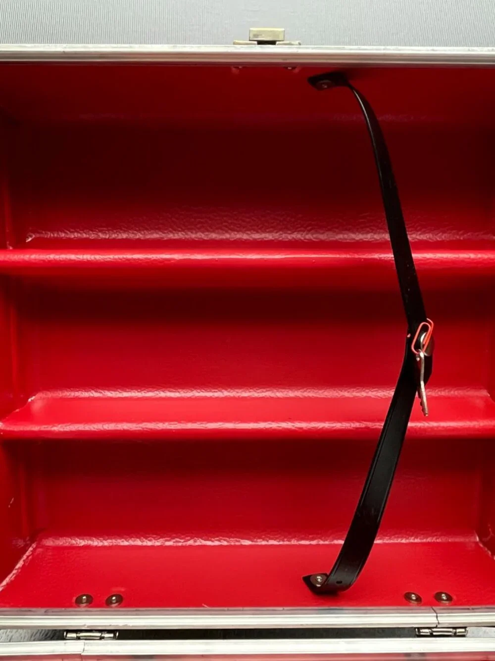 Vintage 1960s Trav-L-Bar Portable Cocktail Bar Set, Red Interior Mid-Century MCM
